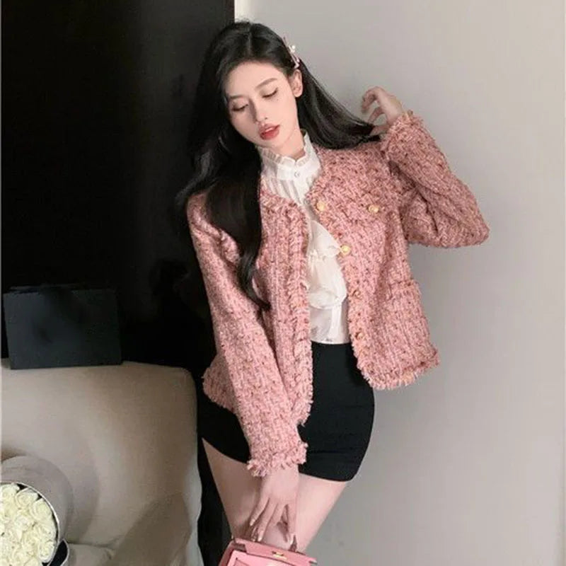 Pink Tweed Jacket for Women