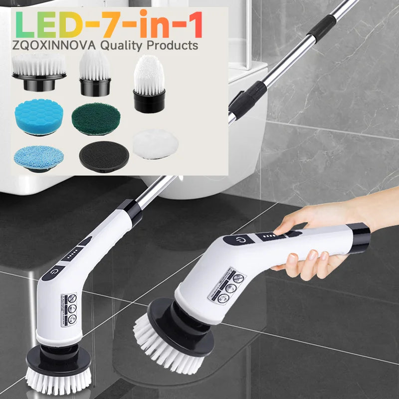 Household Cordless Spin Scrubber Cleaning Brush