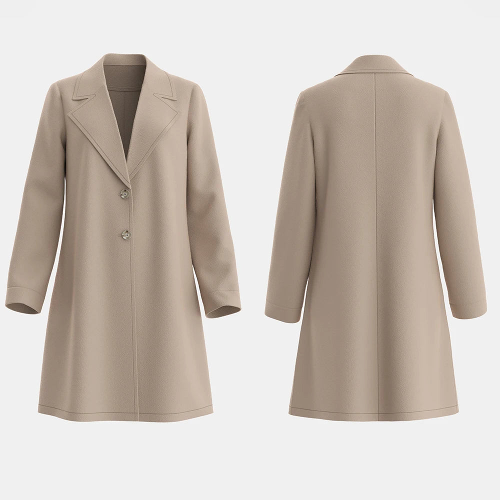 Women's Single Breasted Maxi Coat French Apricot