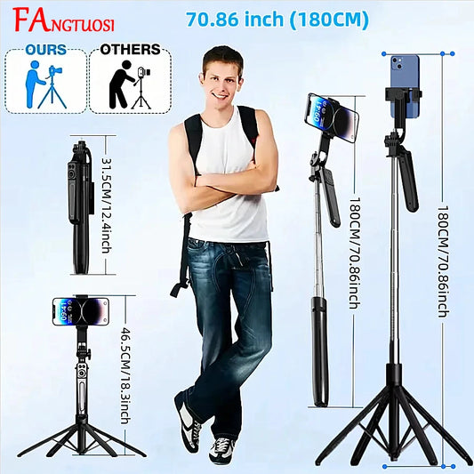 FANGTUOSI New 180cm Handheld Stabilizer Selfie Stick Tripod For Smartphone With Bluetooth Remote Intelligent brackets For Tiktok