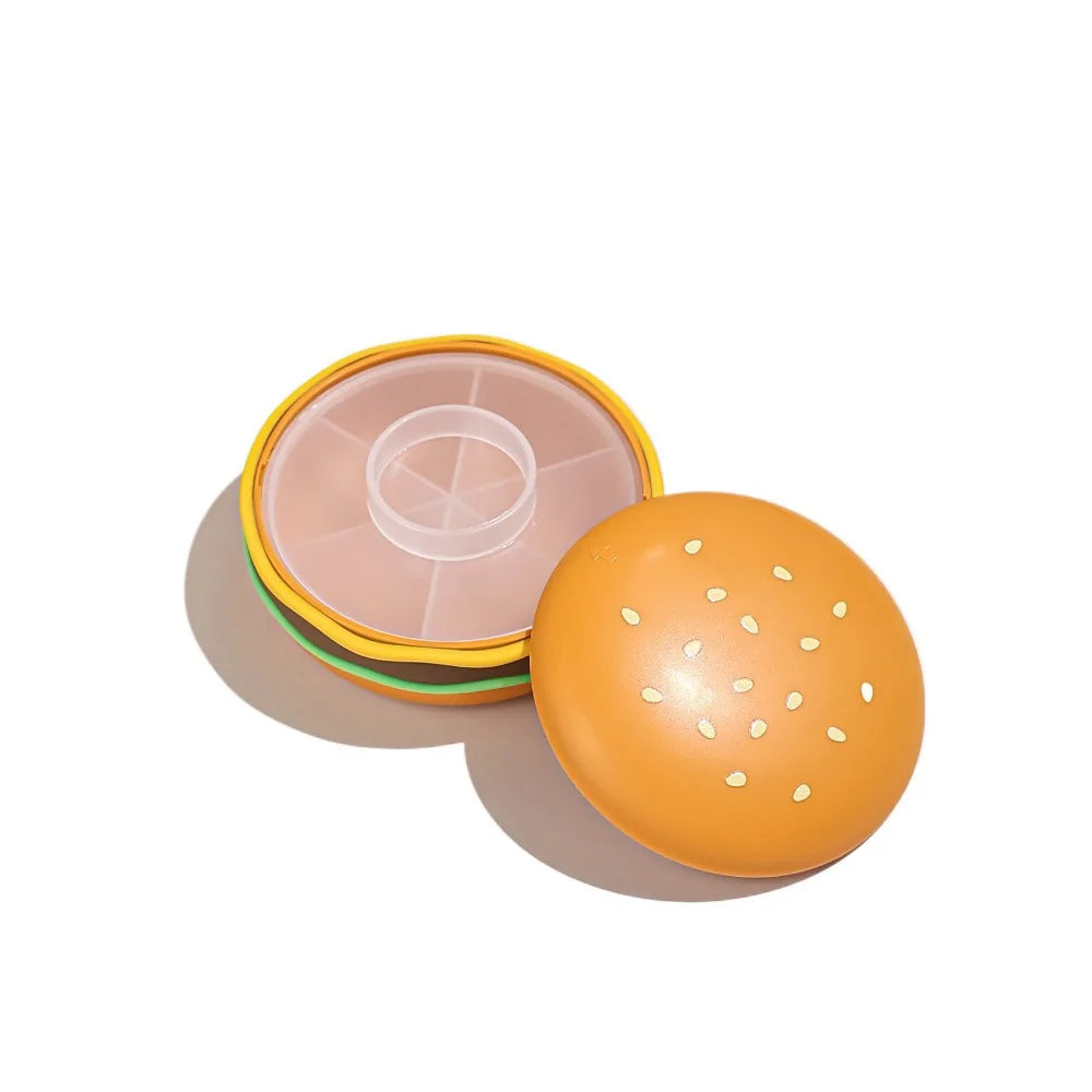 2/3/6 Grid Hamburger Pill Box Sealed Waterproof Portable Medicine Dispenser Multifunctional Large Capacity