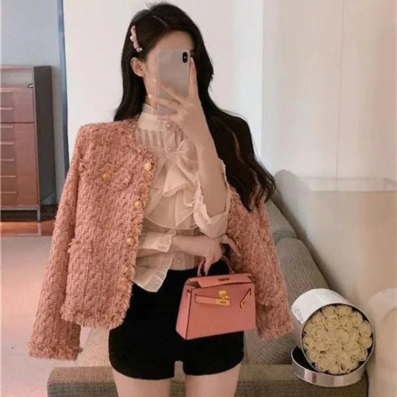Pink Tweed Jacket for Women