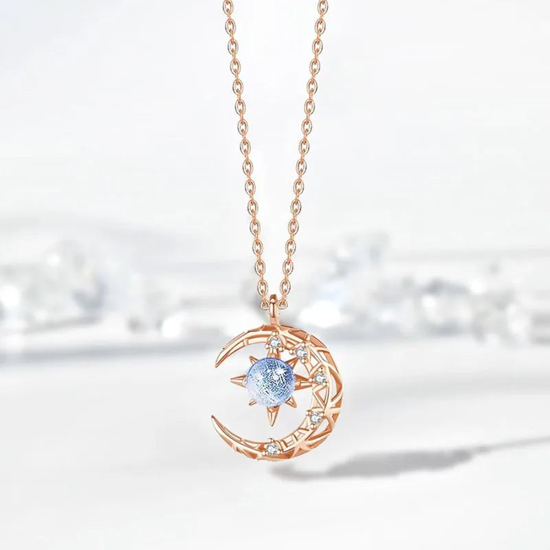 LATS Star Moon Pendant Necklaces for Women Simple Clavicle Chain Fashion Jewelry Accessories