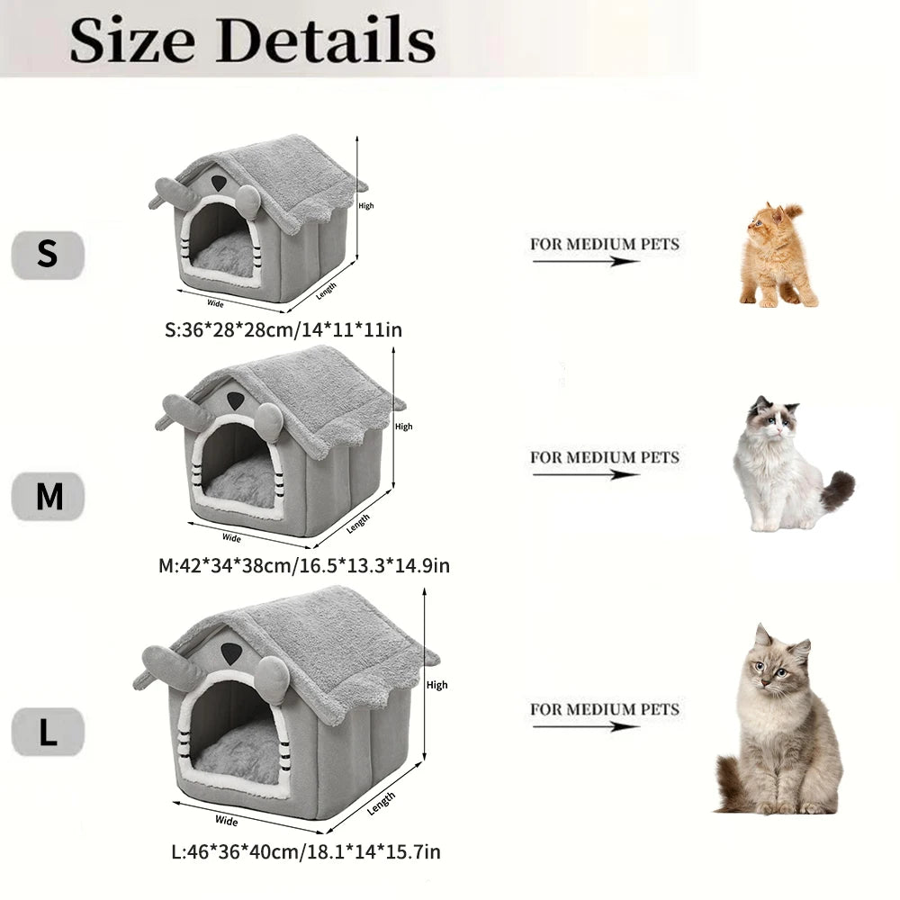 1PC Gray Detachable Cat House Semi-Enclosed Four-Season