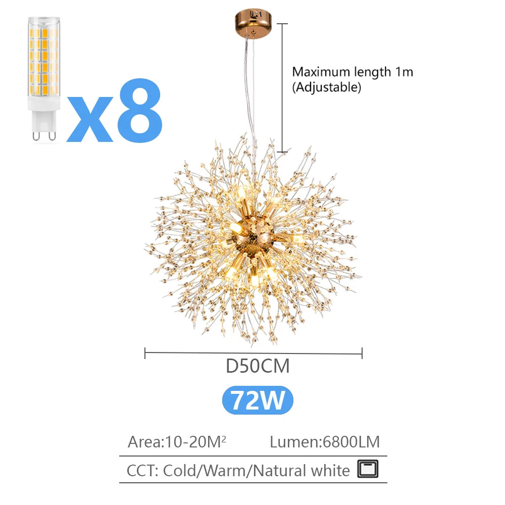 Dandelion LED Chandelier Lighting Pendant Lamp For Living Room Dining Room Home Decoration