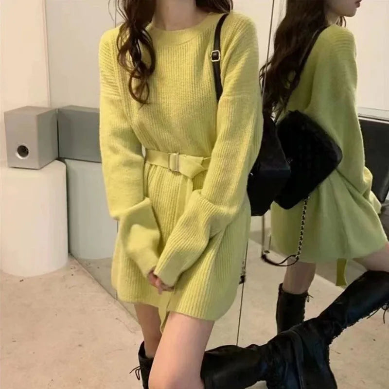 Lazy Style Loose Knitted Dresses for Women