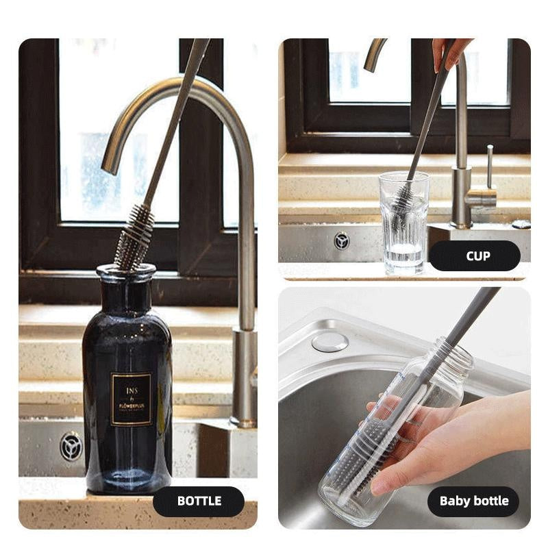 Brush Cup Scrubber Glass Cleaner Kitchen Cleaning Tool Long Handle Drink Bottle Glass Cup Cleaning Brush