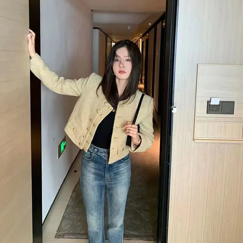 Women's Elegant Chic Double-Breasted with Pocket Jacket