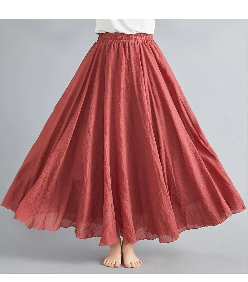 Cotton Linen Women Skirts