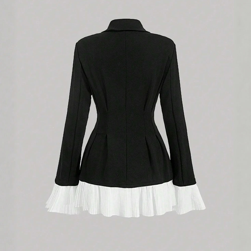 2025 Plain Flounce Long Sleeve Lapel Single Breasted Workwear Blazers