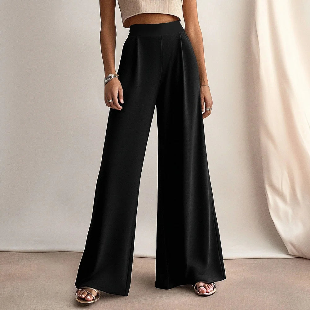 Waist Full Length Wide Leg Daily Pants