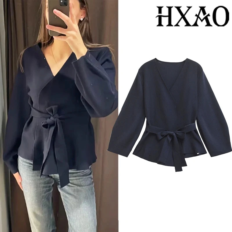HXAO Woman Sweater Cardigan Long Sleeve Knit Cardigan