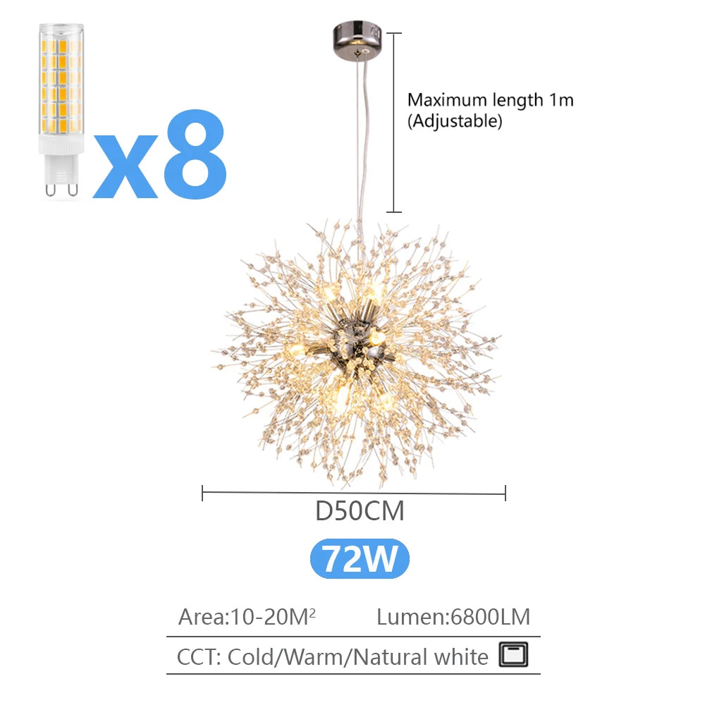 Dandelion LED Chandelier Lighting Pendant Lamp For Living Room Dining Room Home Decoration