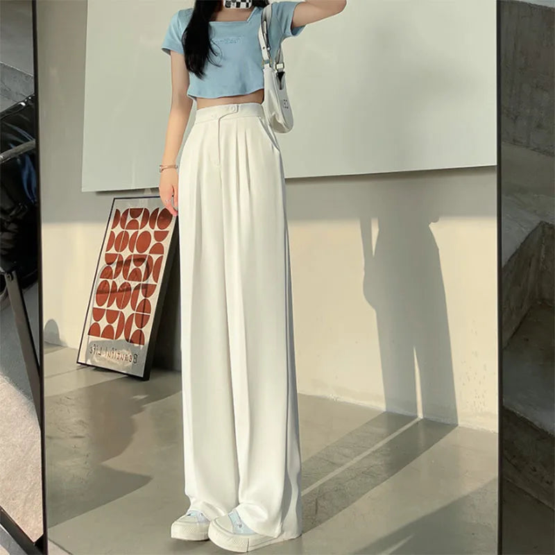 Korean Fashion High Waisted Wide Leg Pants
