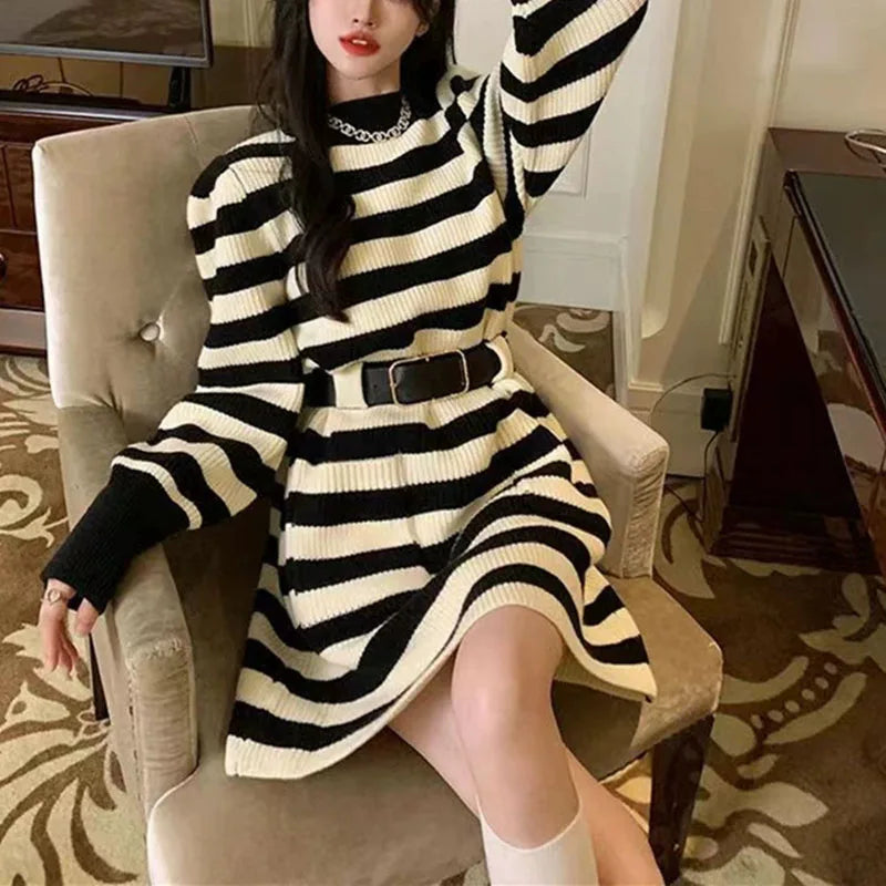 Korean Fashion with Belt Short Dress Women