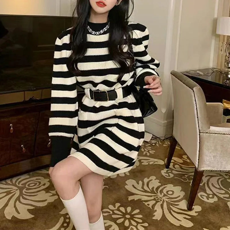Korean Fashion with Belt Short Dress Women