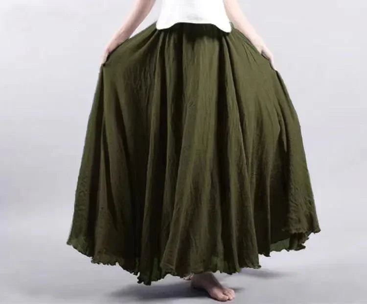 Cotton Linen Women Skirts