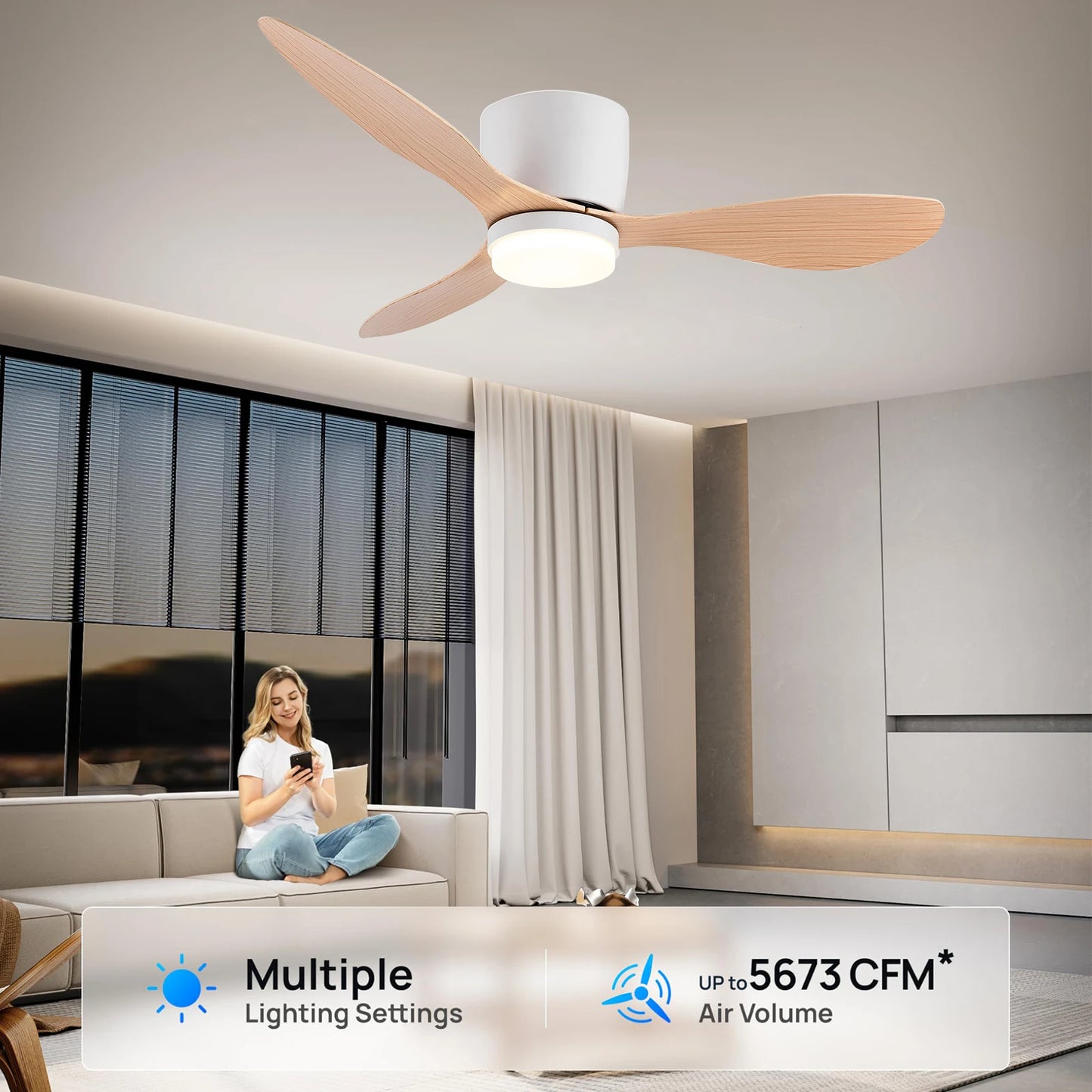 IRALAN Modern Ceiling Fan sealing fan apartment bedroom living room interior air circulation ceiling circulator Circulite