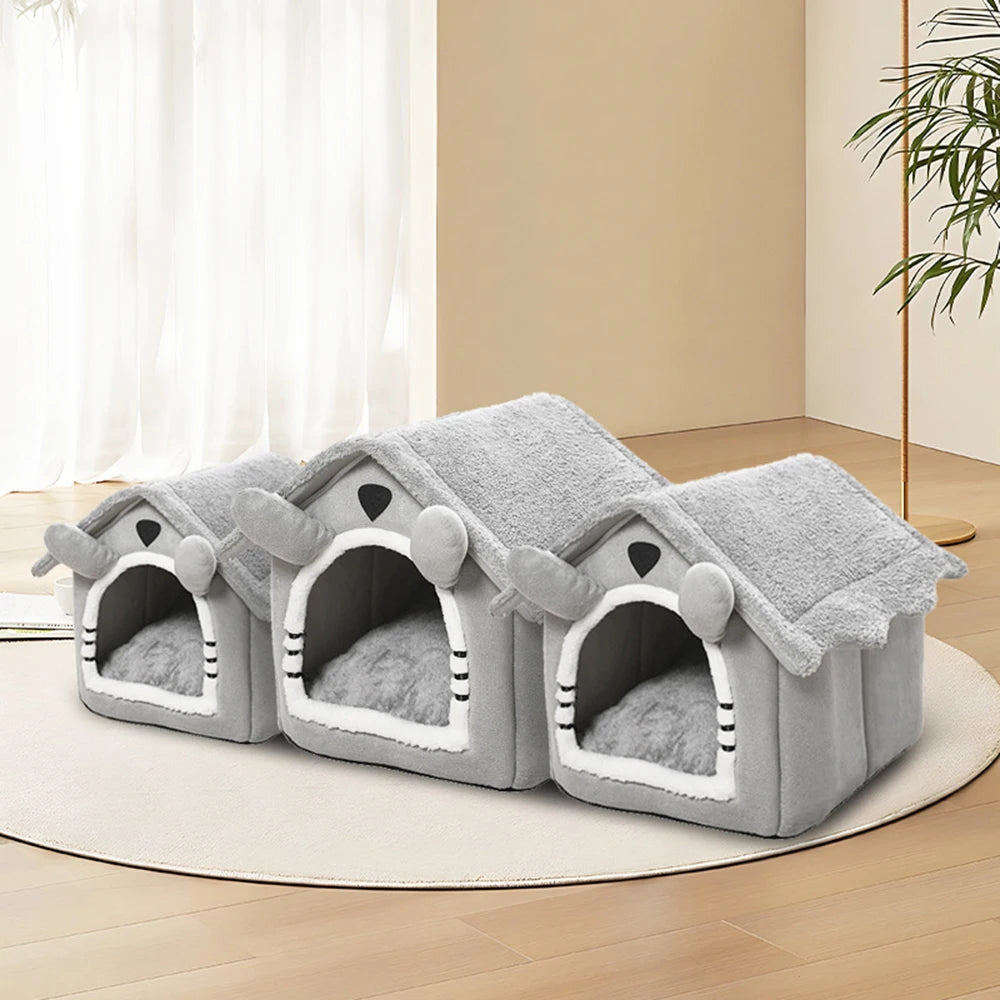 1PC Gray Detachable Cat House Semi-Enclosed Four-Season