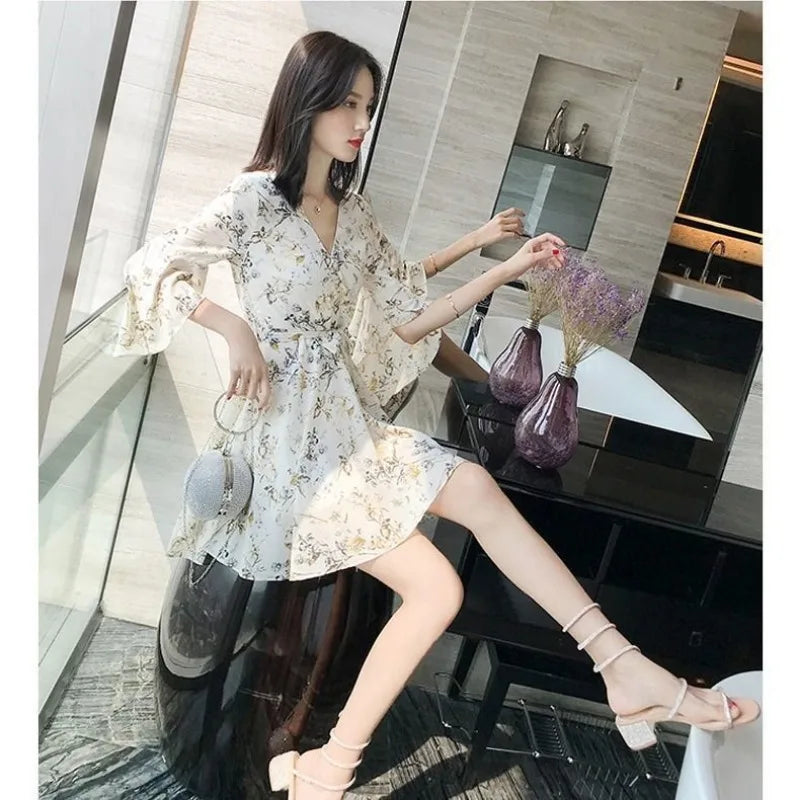 Female Dresses Chiffon Satin Flower Women's Dress