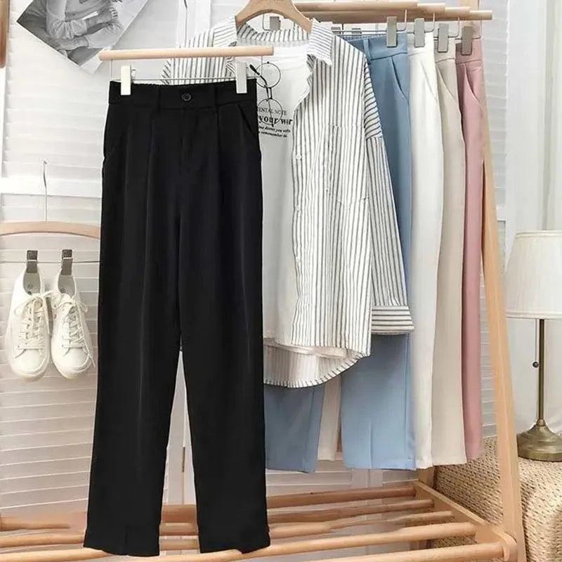 Loose Office Lady Suit Pants Fashion Wild Straight Thin Pants