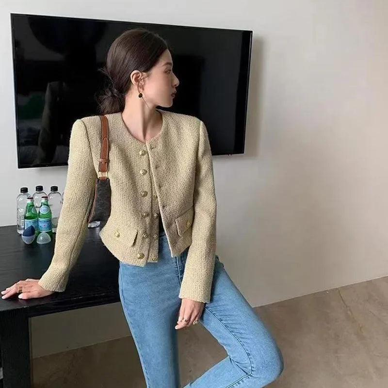 Women's Elegant Chic Double-Breasted with Pocket Jacket
