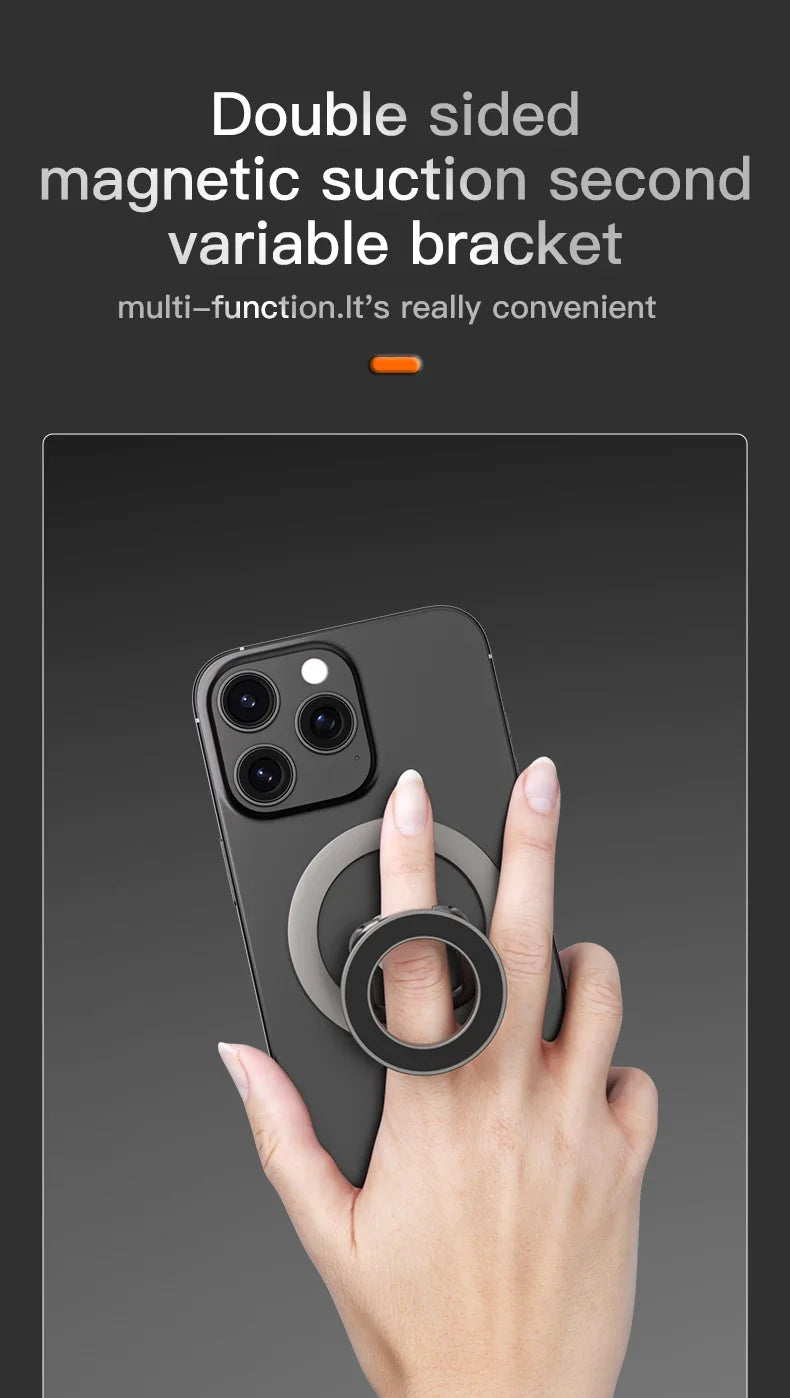 2025 Double-Sided For MagSafe Phone Holder for iPhone 14/15/16 Foldable 360° Rotating Stand