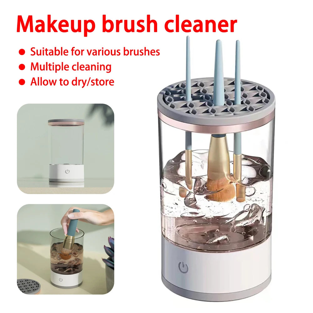 USB Plug Portable Electric Makeup Brush Cleaner with Rubber Makeup Machine