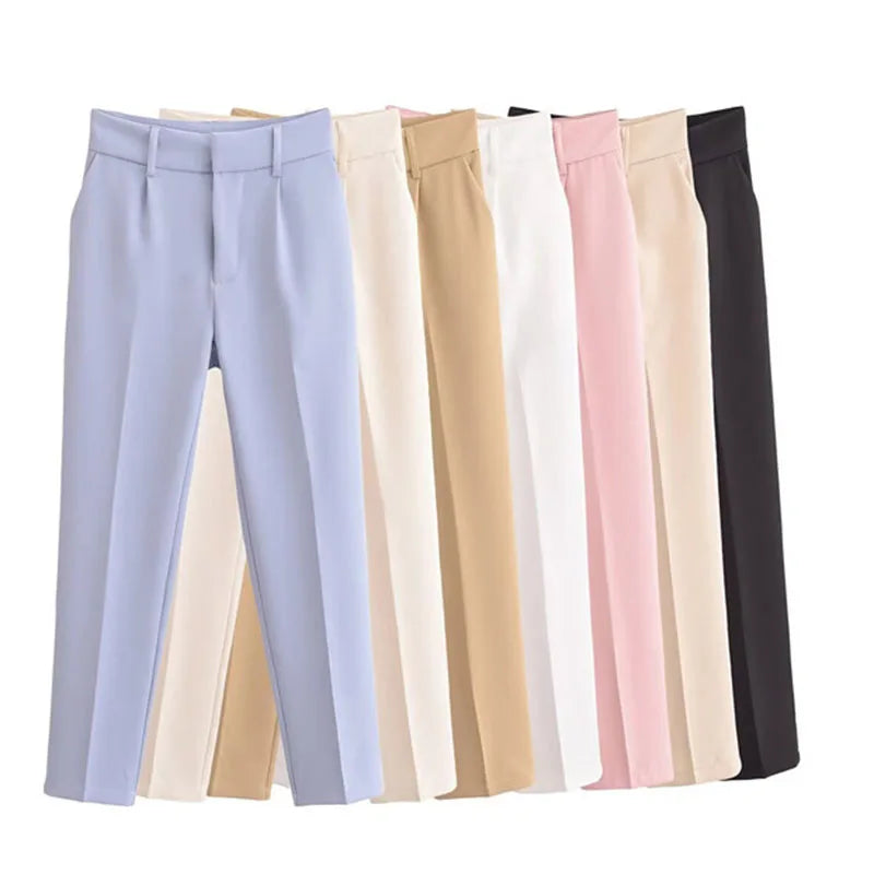 Solid Color All-Match Women's Suit Pants
