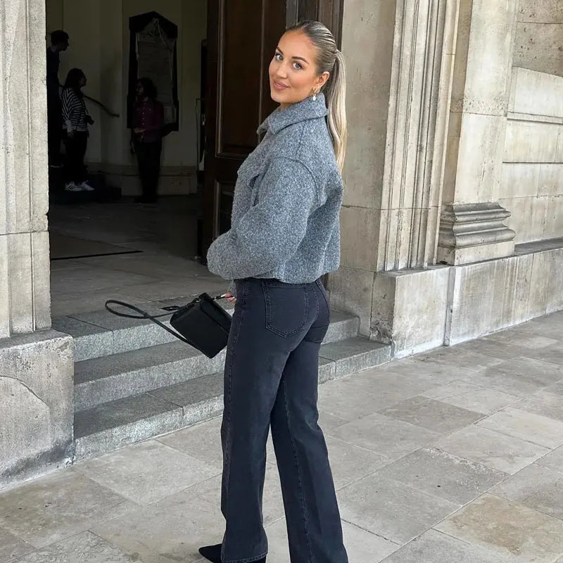 MUJER Tweed Cropped Jackets for Women