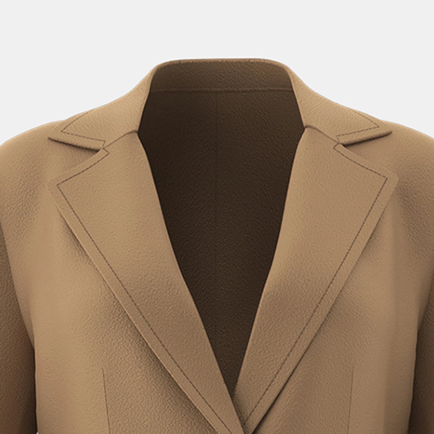 Women's Coats Autumn Winter Camel Plain French Single Breasted Pocket Long Sleeve