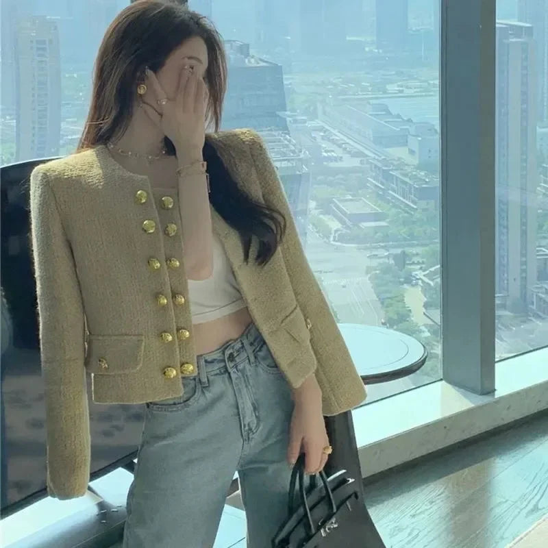 Women's Elegant Chic Double-Breasted with Pocket Jacket