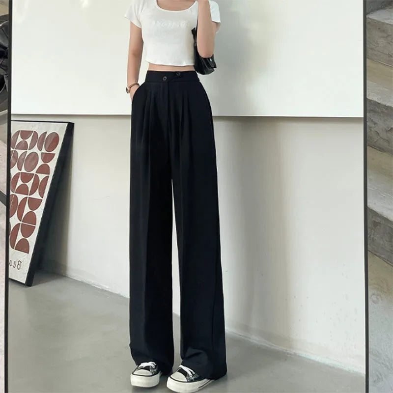 Korean Fashion High Waisted Wide Leg Pants