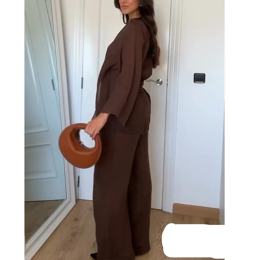 Chic Solid 2 Piece Women Set Fashion 2025