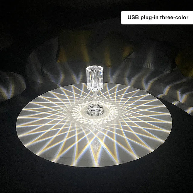 Crystal Table Lamp Touch Remote Control Night Lamp Rechargeable Home Decor Lighti Decoration