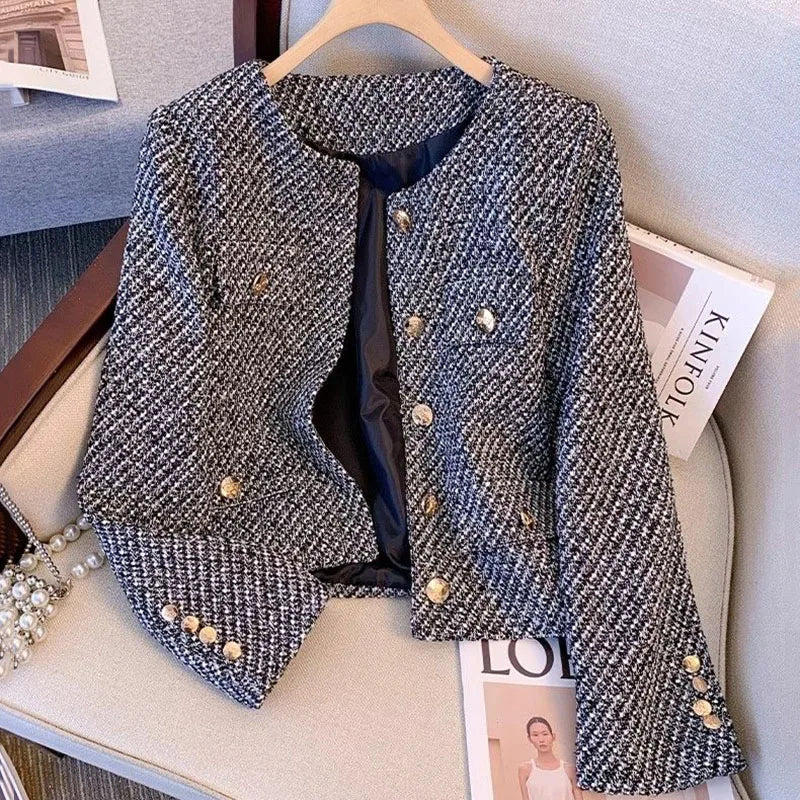 Lucyever Cropped Tweed Jacket for Women