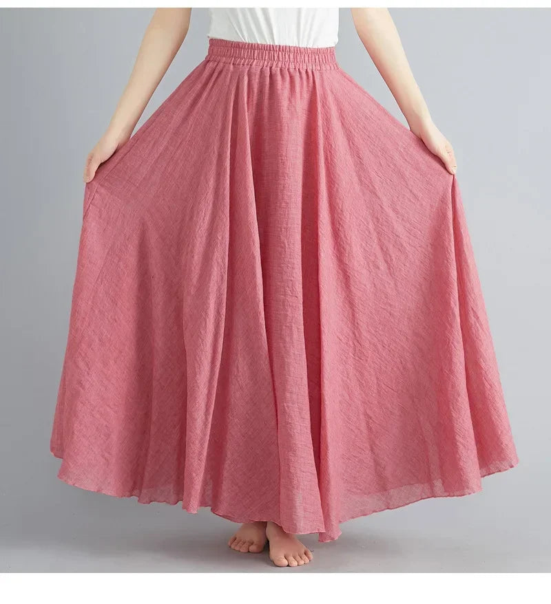 Cotton Linen Women Skirts