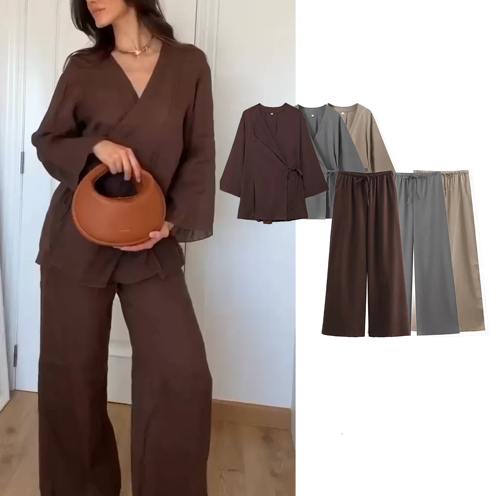 Chic Solid 2 Piece Women Set Fashion 2025