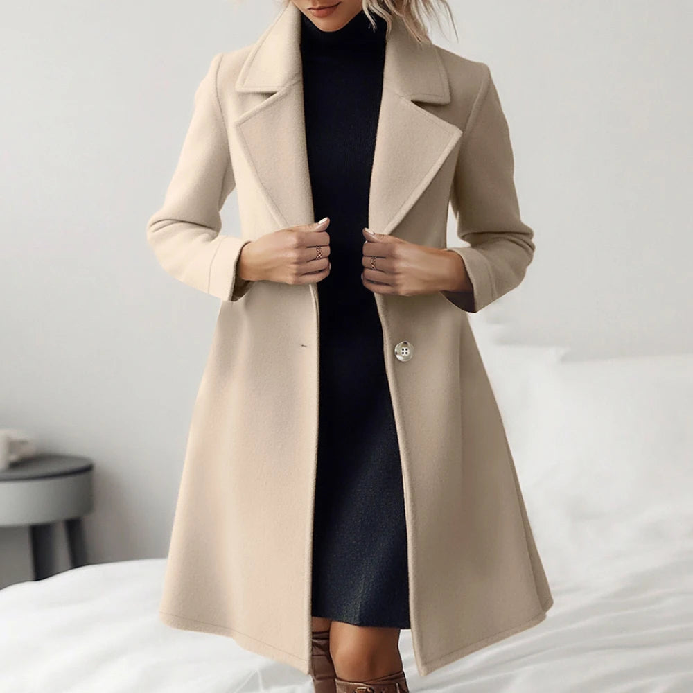 Women's Single Breasted Maxi Coat French Apricot