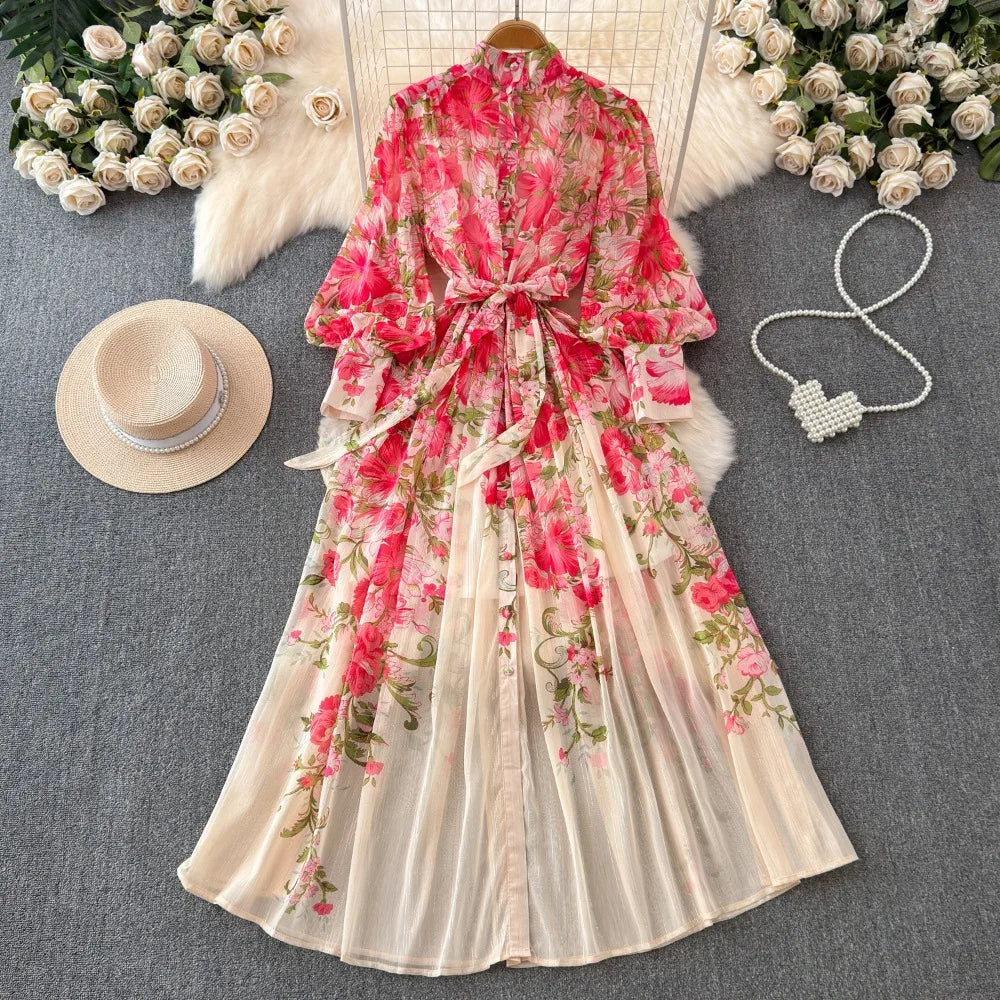 Chiffon Ruched High Waist Dresses