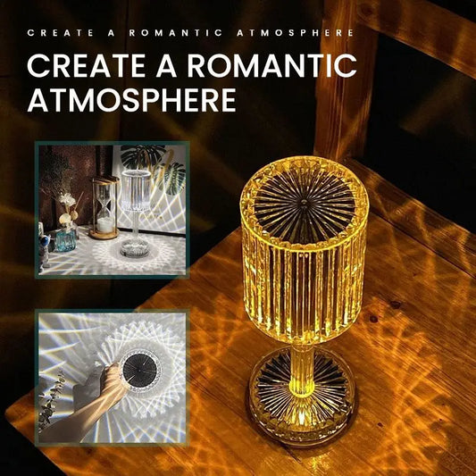 Crystal Table Lamp Touch Remote Control Night Lamp Rechargeable Home Decor Lighti Decoration