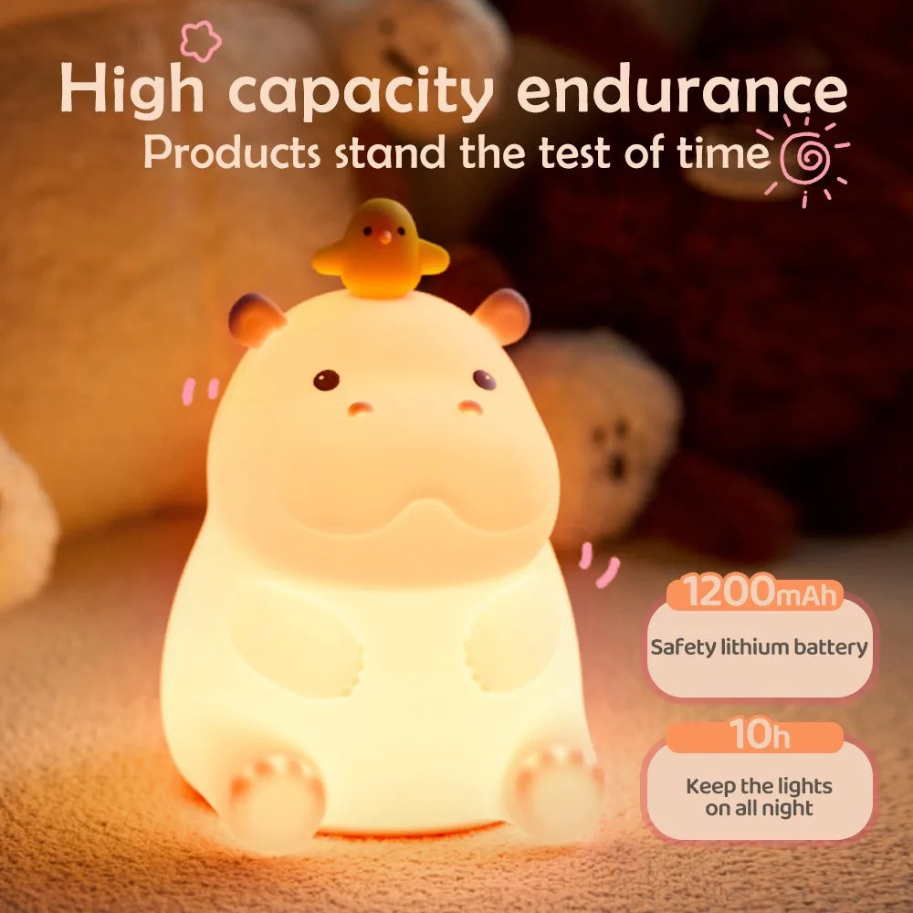 Cute Silicone Squishy Night Lamp Fox Rabbit Dimmable