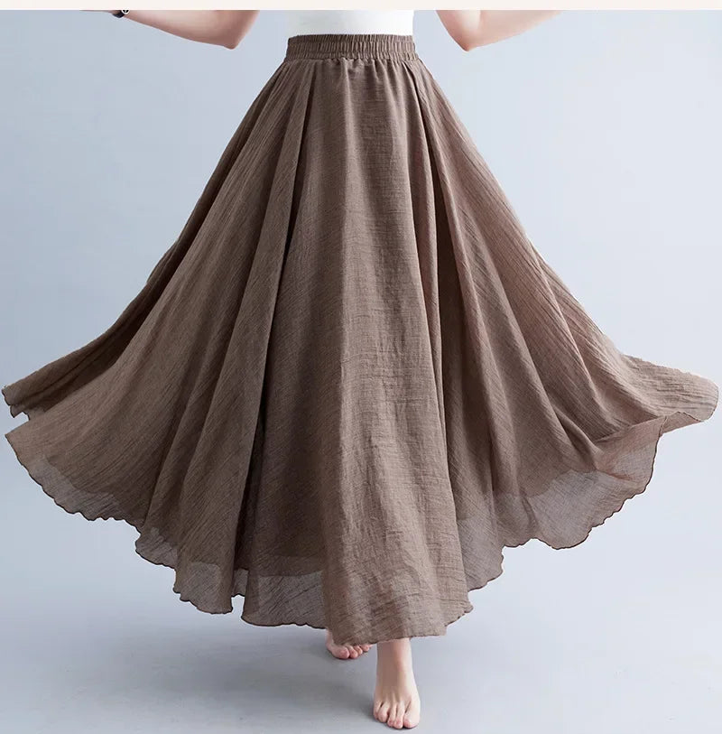 Cotton Linen Women Skirts