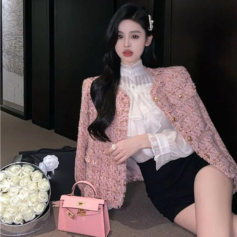 Pink Tweed Jacket for Women