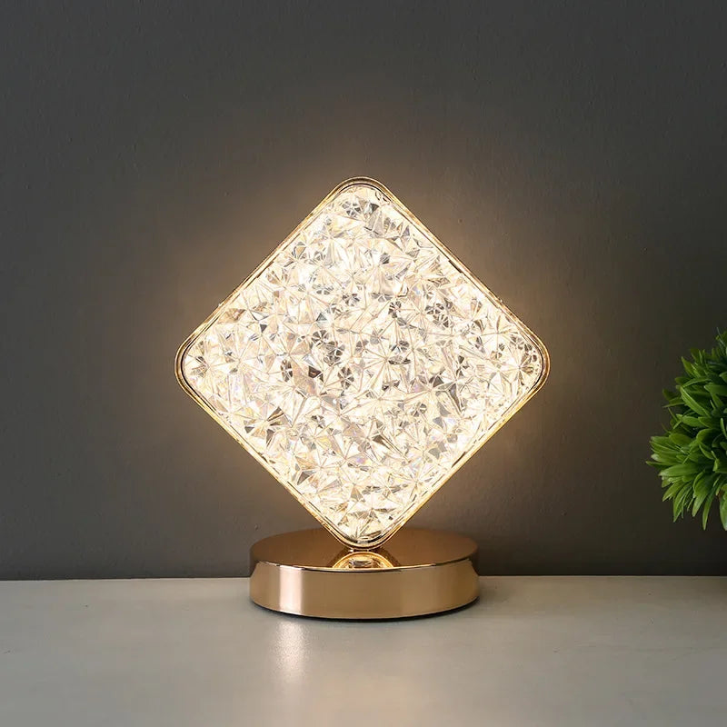 Nordic Luxury Bedroom Lamp Acrylic Crystal Star Bedside Table Lamp