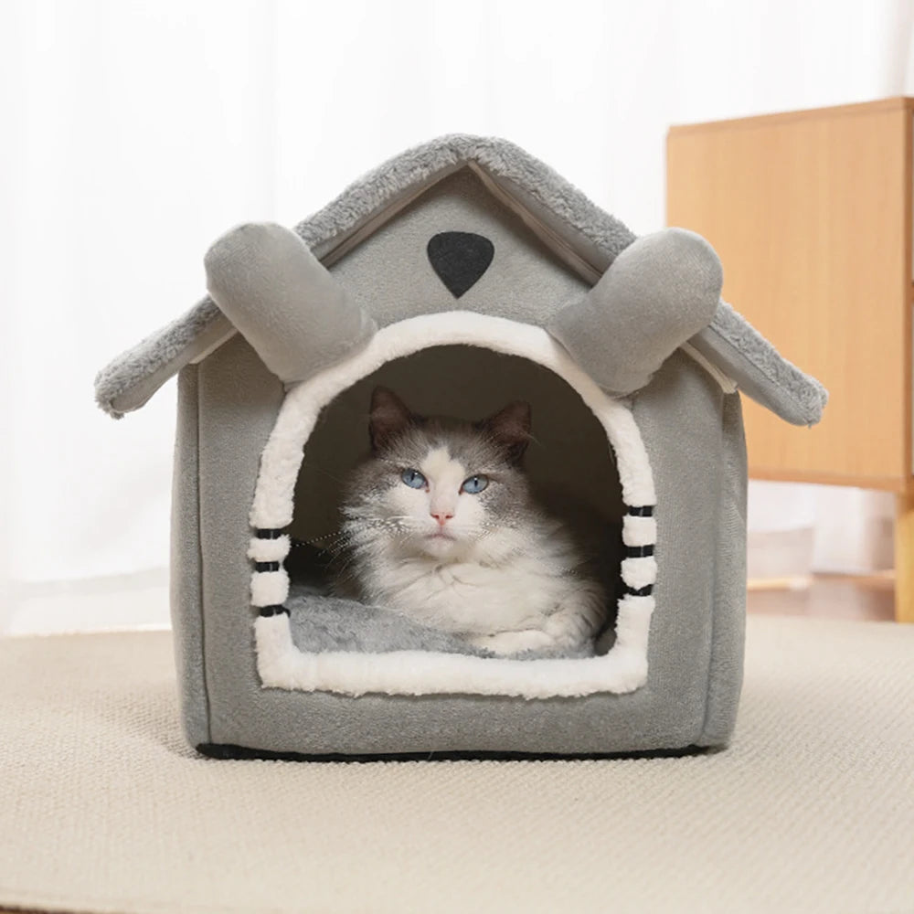 1PC Gray Detachable Cat House Semi-Enclosed Four-Season