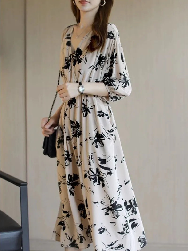 Bandage Woman Dress Loose Midi Dresses for Women