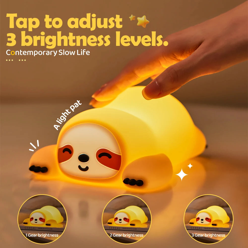 Cute Silicone Squishy Night Lamp Fox Rabbit Dimmable