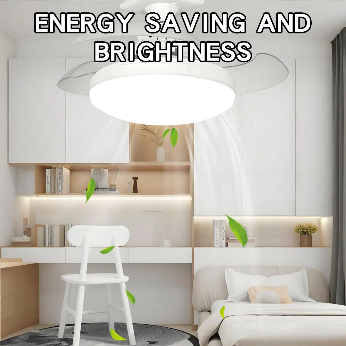 LED 30W ceiling fan light E27 with remote control for dimming,