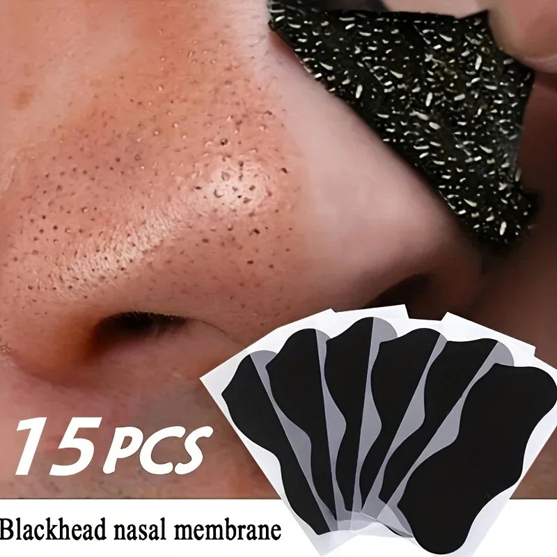 15pcs Blackhead Nose Strips Deep Cleansing Nasal Spot Facial Dot Stickers Nose Mask Shill For Acne & Black Head